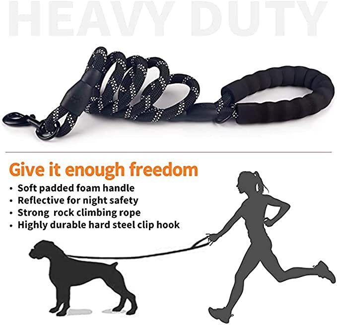 Fido N Feline 6 ft Padded Rope Dog Leash for Medium and Large Dogs - Orange