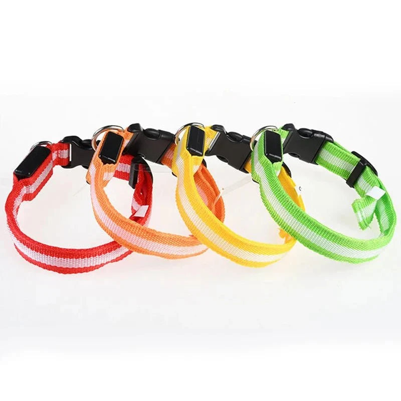 LED Dog Collar | Nylon Light-Up Safety Collar, Reflective Glow